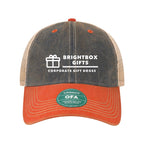 LEGACY Old Favorite Trucker Cap Embroidery - Navy/ Orange/ Khaki - Front
