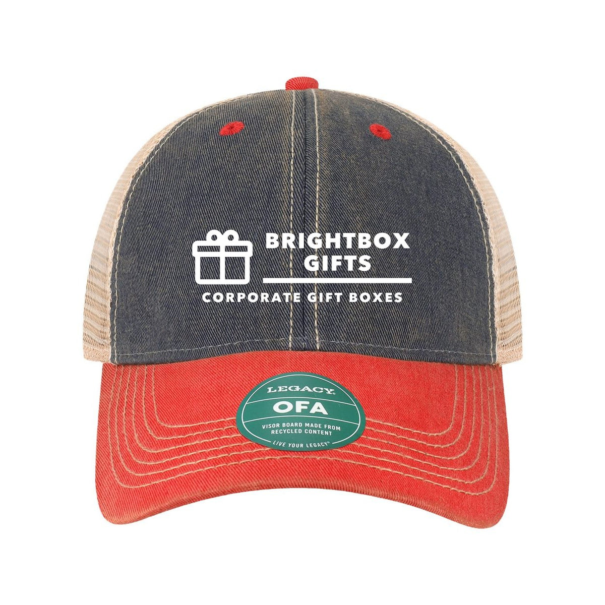 LEGACY Old Favorite Trucker Cap Embroidery - Navy/ Scarlet Red/ Khaki - Front