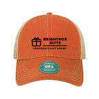 LEGACY Old Favorite Trucker Cap Embroidery - Orange/ Khaki - Front