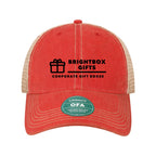 LEGACY Old Favorite Trucker Cap Embroidery - Scarlet Red/ Khaki - Front