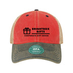 LEGACY Old Favorite Trucker Cap Embroidery - Scarlet Red/ Navy/ Khaki - Front