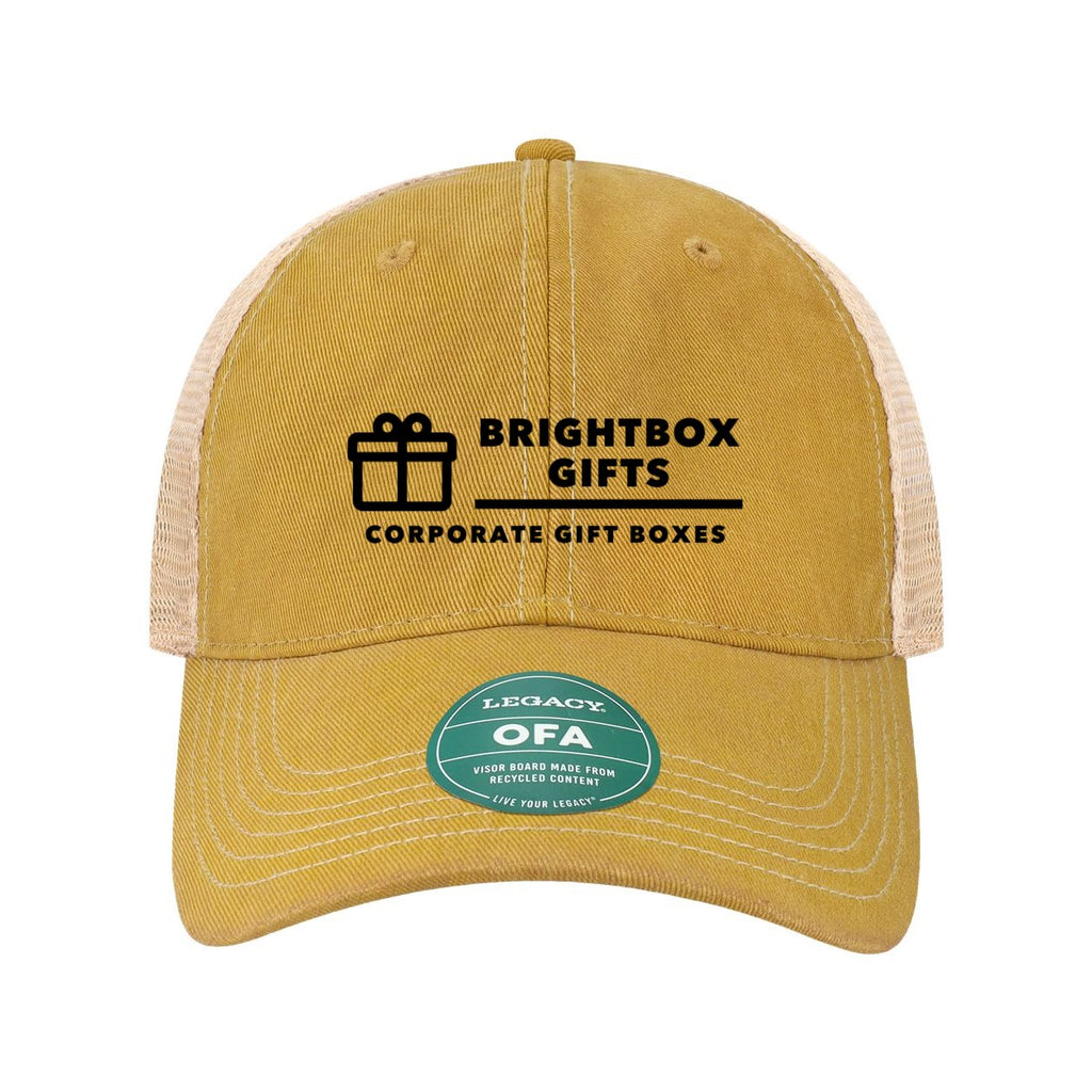 LEGACY Old Favorite Trucker Cap Embroidery - Yellow/ Khaki - Front
