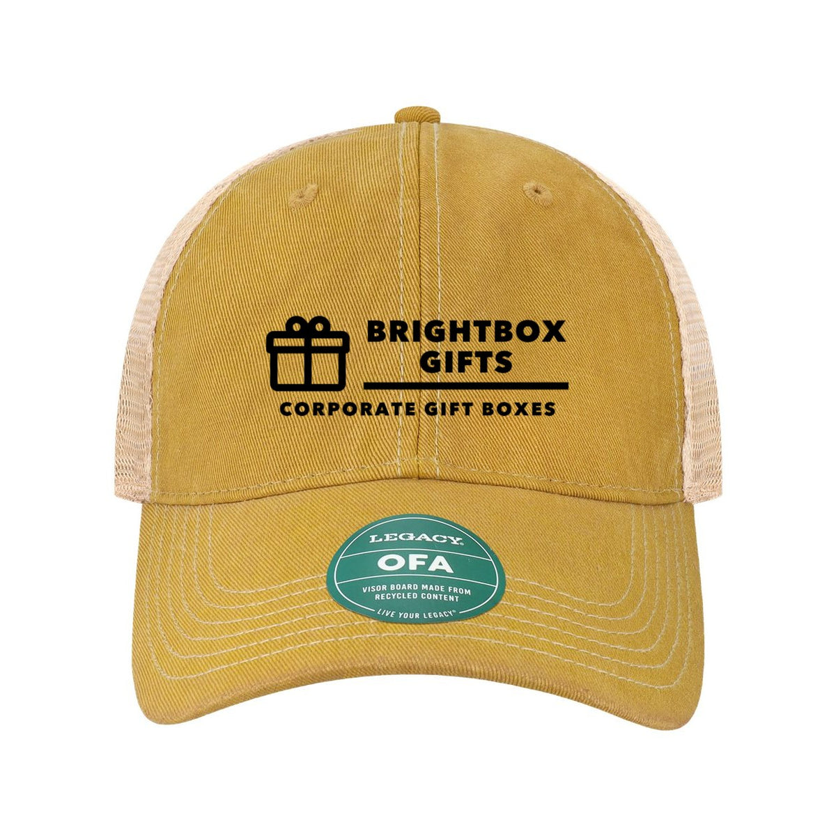 LEGACY Old Favorite Trucker Cap Embroidery - Yellow/ Khaki - Front