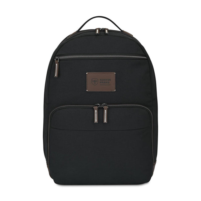 Legacy Recycled Laptop Backpack with Vegan Leather Patch Transfer