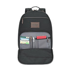 Legacy Recycled Laptop Backpack with Vegan Leather Patch Transfer - Black - View 2