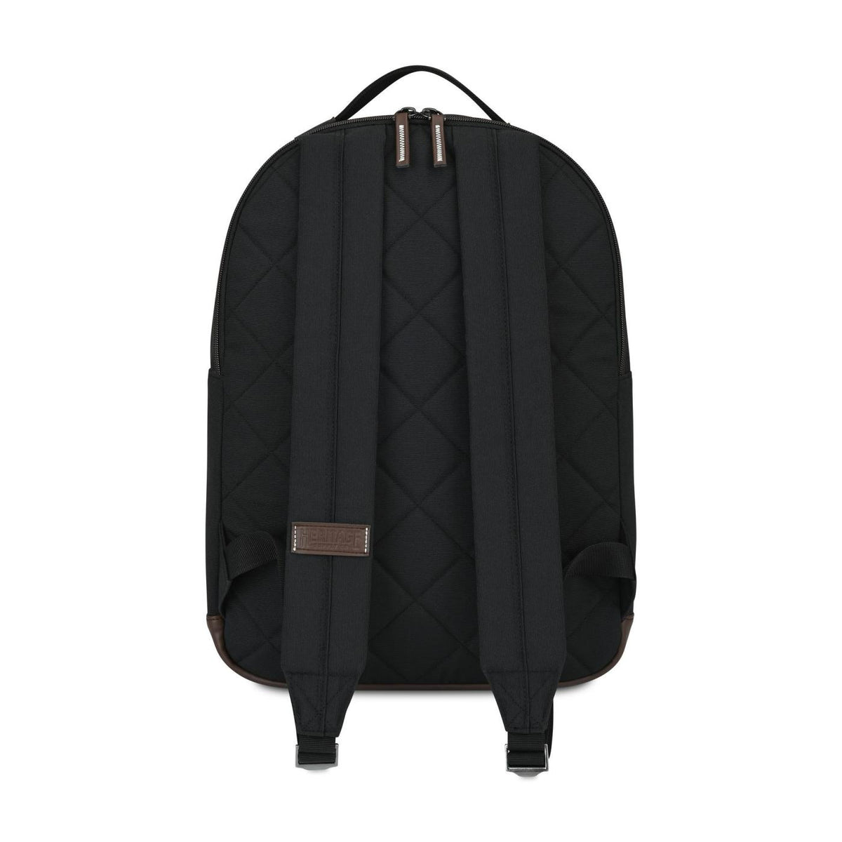 Legacy Recycled Laptop Backpack with Vegan Leather Patch Transfer - Black - View 3
