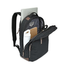Legacy Recycled Laptop Backpack with Vegan Leather Patch Transfer - Black - View 4
