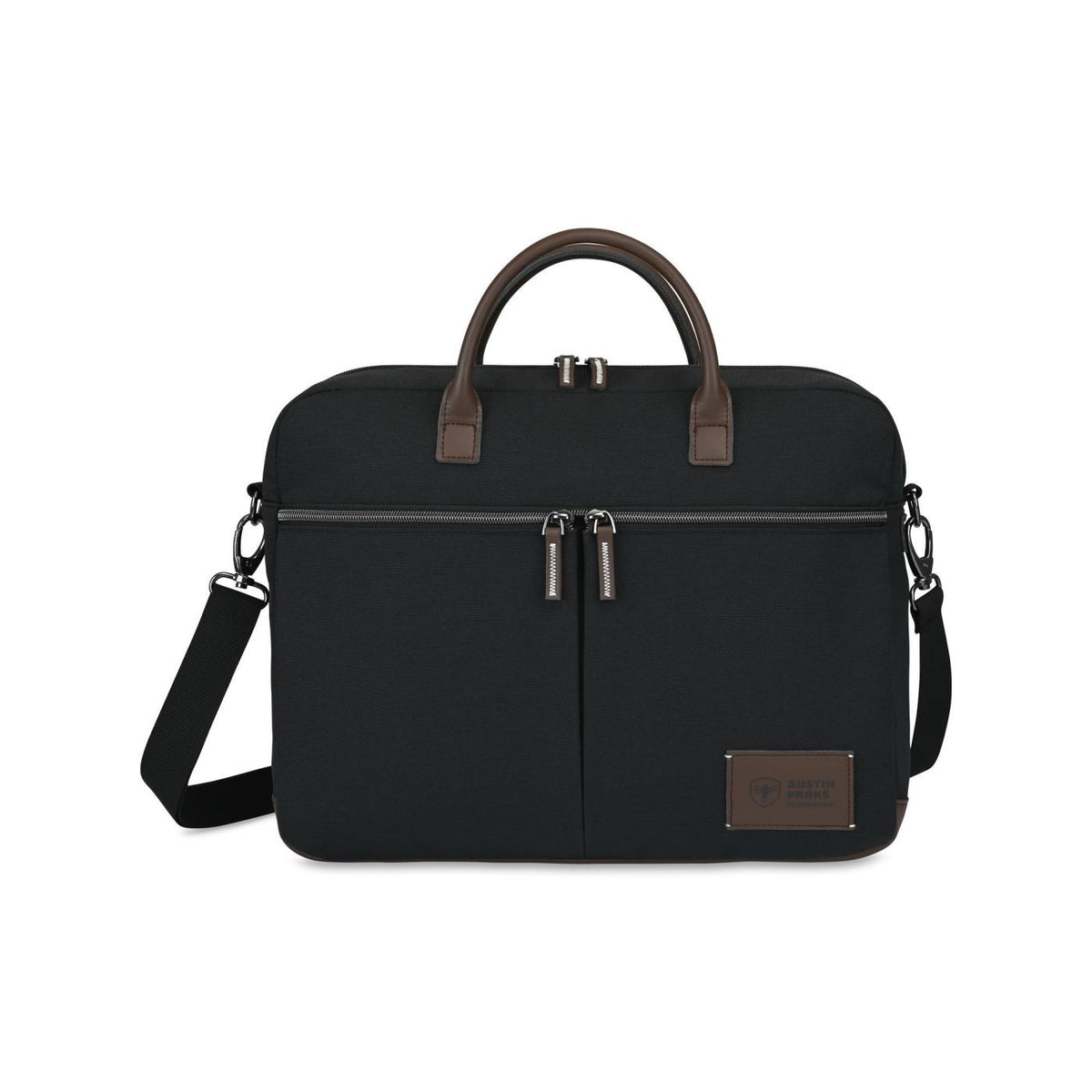 Legacy Recycled Laptop Portfolio with Cargo Pockets - Black - View 1