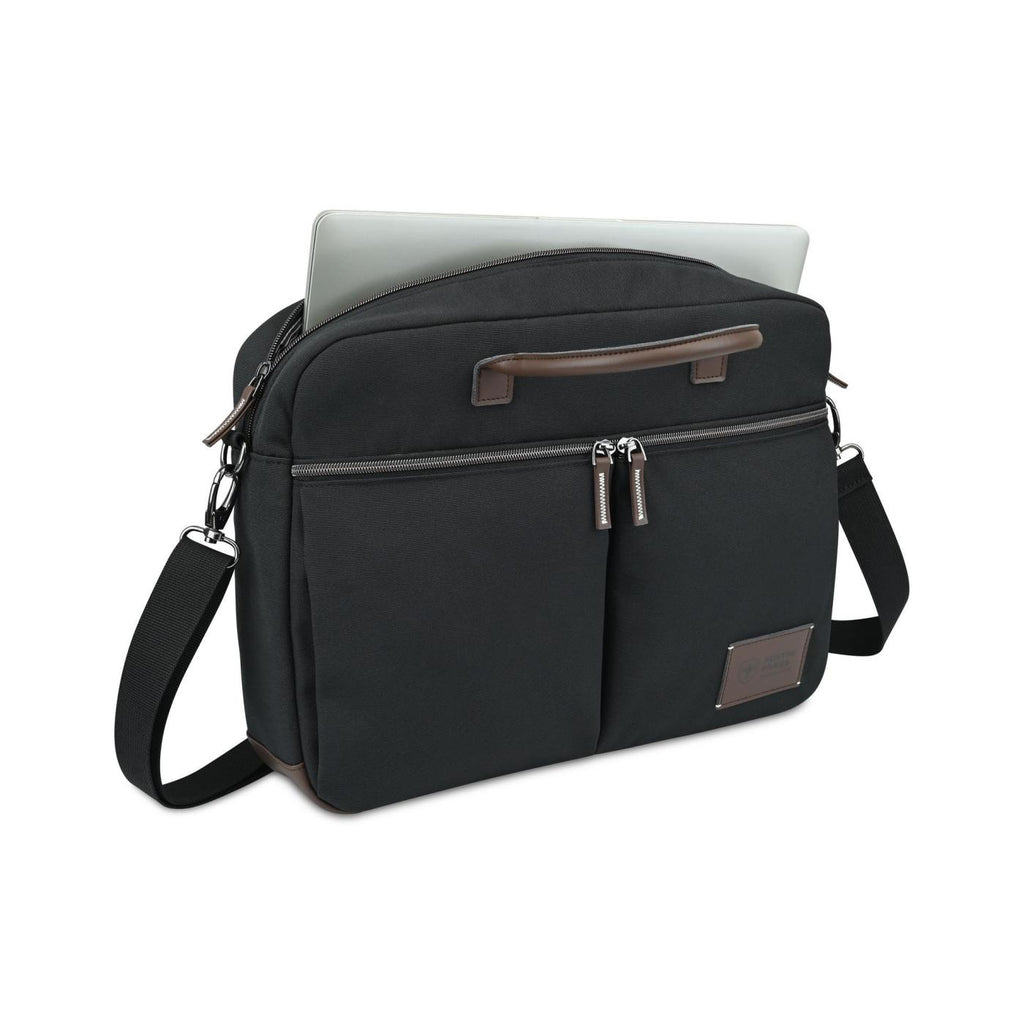 Legacy Recycled Laptop Portfolio with Cargo Pockets - Black - View 2