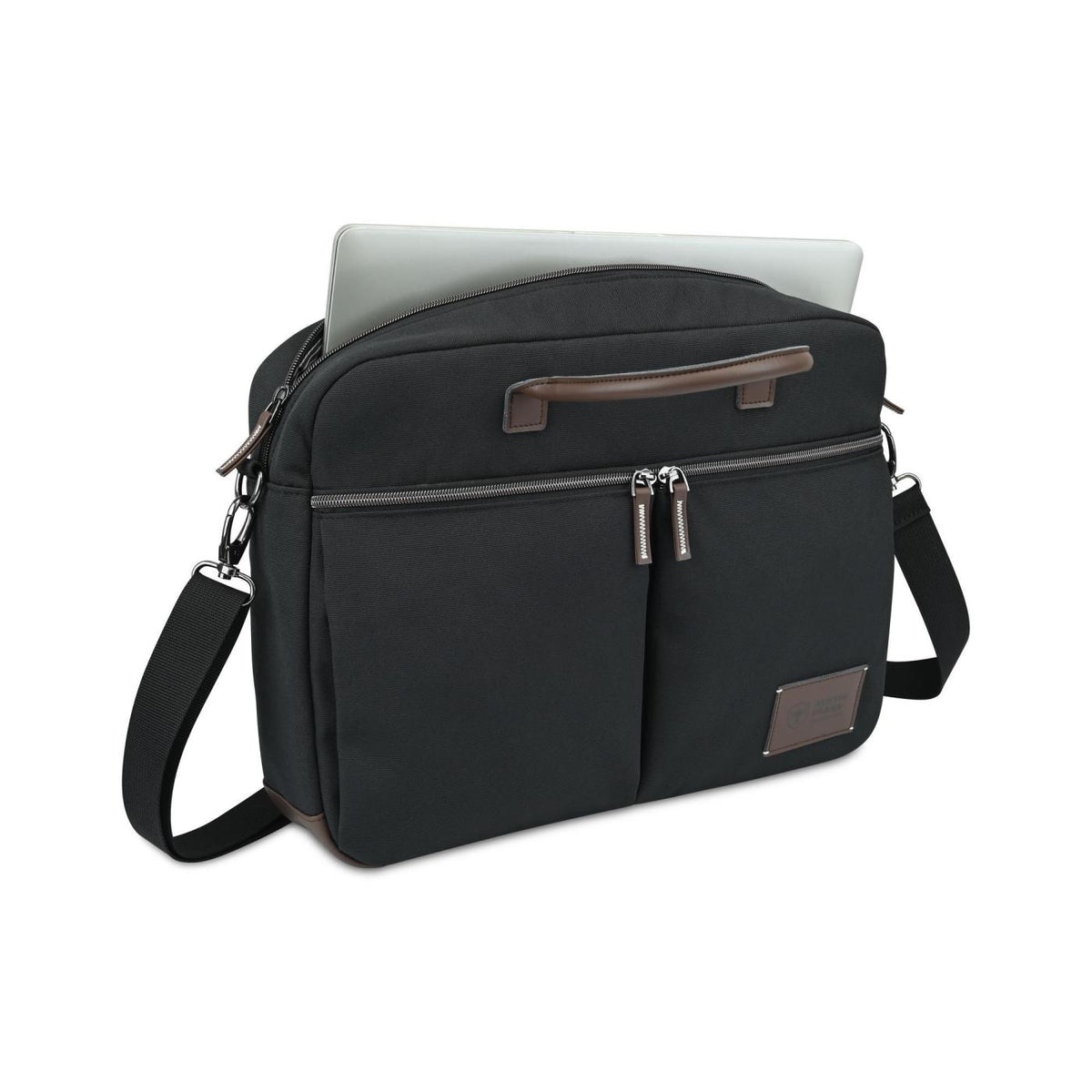 Legacy Recycled Laptop Portfolio with Cargo Pockets - Black - View 2