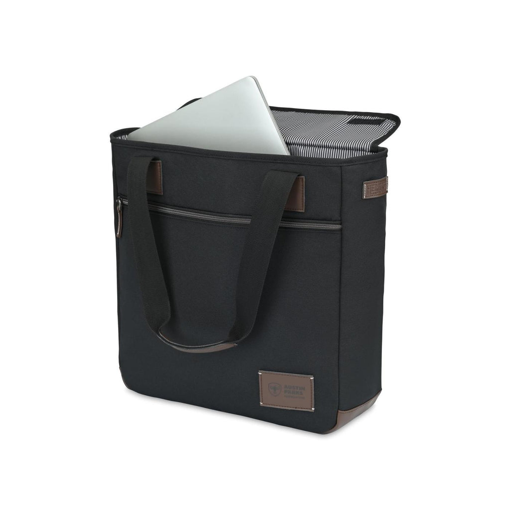 Legacy Recycled Zip Top Laptop Tote Embroidery - Black - View 2