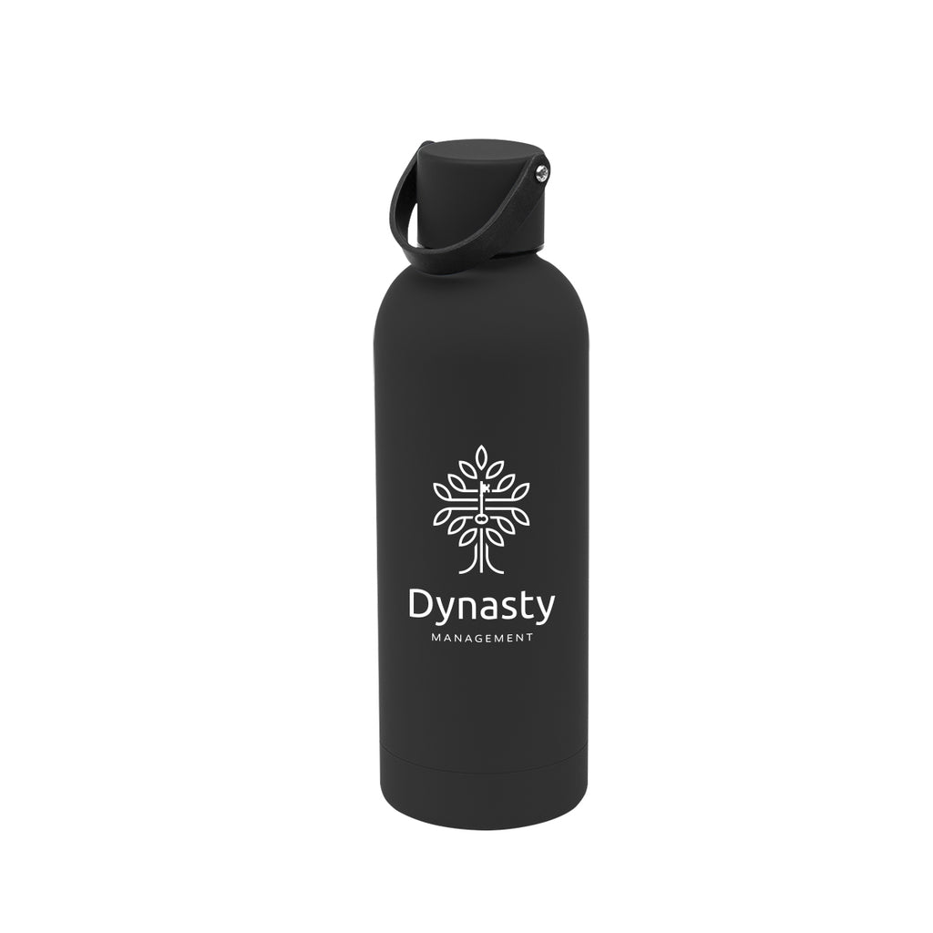 Leighton Stainless Steel Bottle, 17 oz - Black - Silk Screen