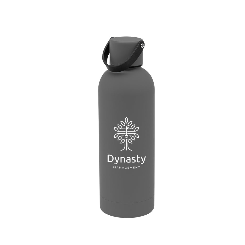Leighton Stainless Steel Bottle, 17 oz - Gray - Silk Screen