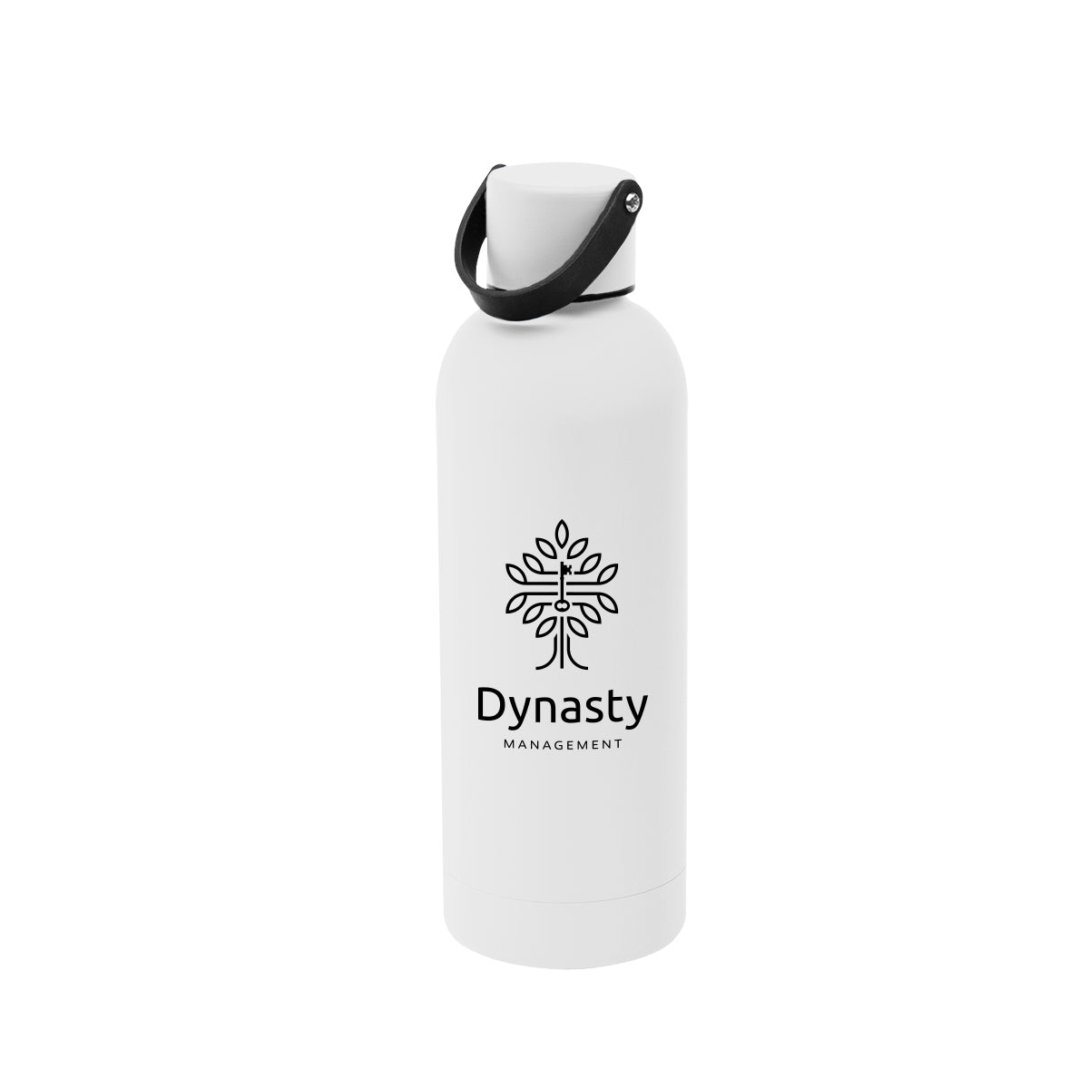 Leighton Stainless Steel Bottle, 17 oz - White - Silk Screen
