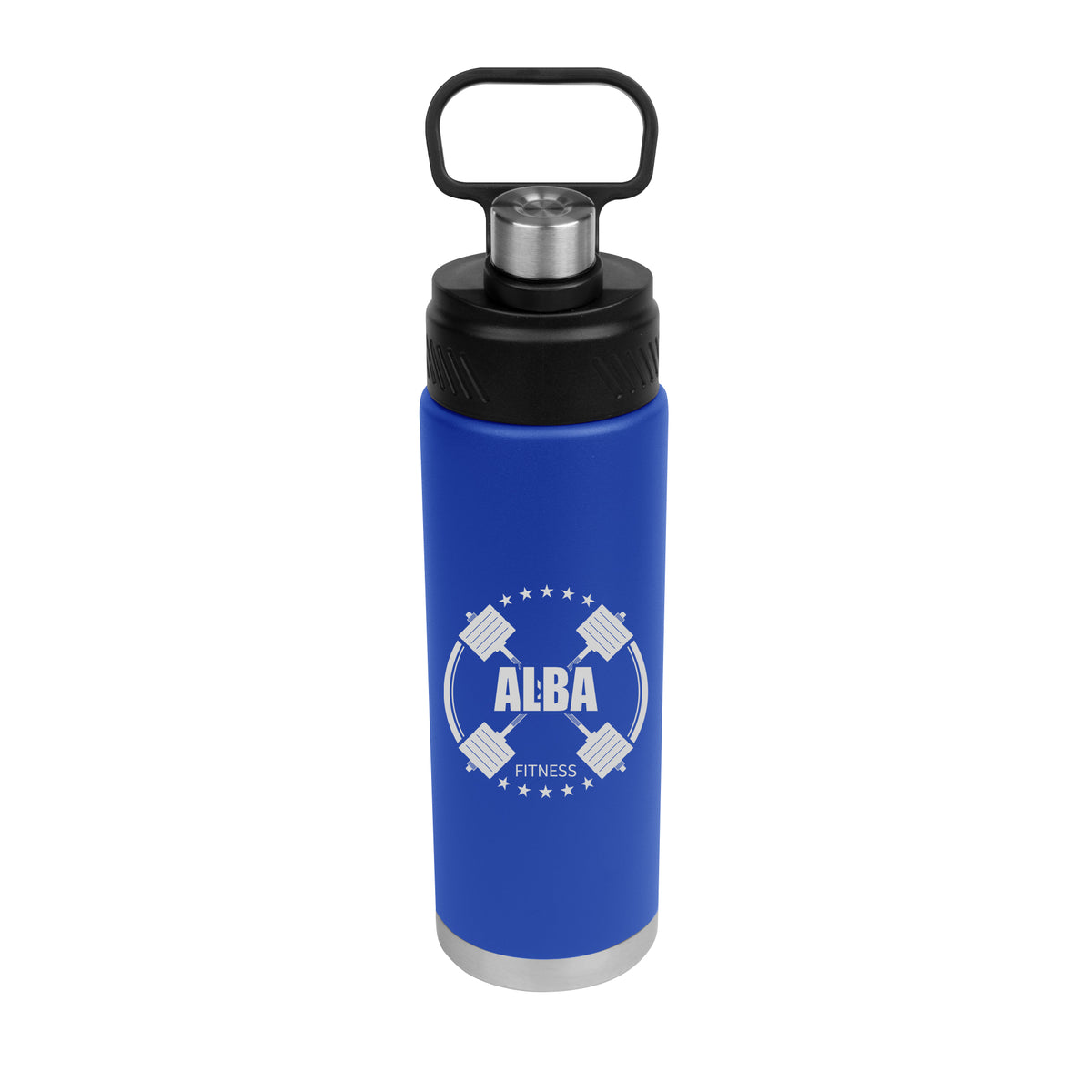 Leighton Stainless Steel Bottle, 24 oz - Blue - Silk Screen