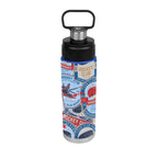 Leighton Stainless Steel Bottle in Full Color, 24 oz - Blue - Megabrite