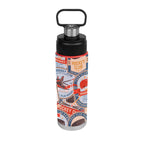 Leighton Stainless Steel Bottle in Full Color, 24 oz - Red - Megabrite