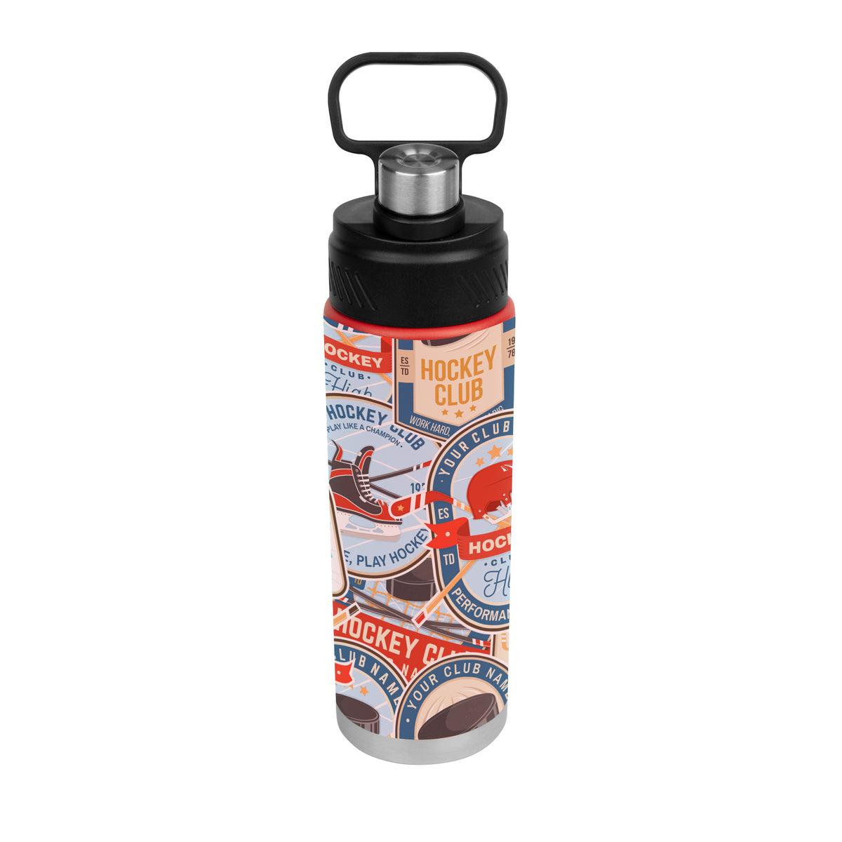 Leighton Stainless Steel Bottle in Full Color, 24 oz - Red - Megabrite