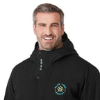 Lena Recycled Insulated Jacket with Hood for Men Debossing - Black - On Model Detail