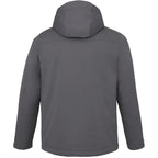 Lena Recycled Insulated Jacket with Hood for Men Debossing - Steel Grey - Back