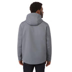 Lena Recycled Insulated Jacket with Hood for Men Debossing - Steel Grey - On Model Back