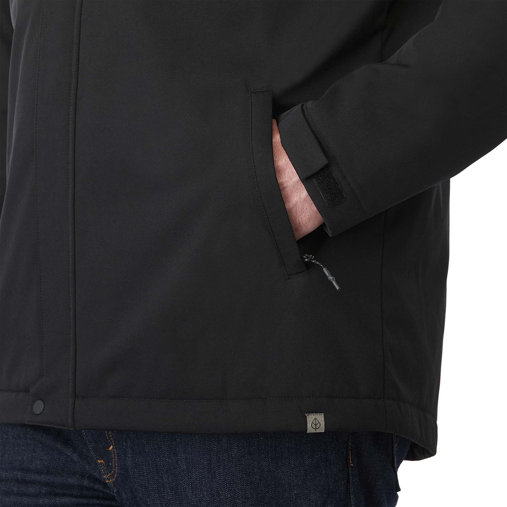 Lena Recycled Insulated Jacket with Hood for Men Embroidery - Black - On Model Detail 3
