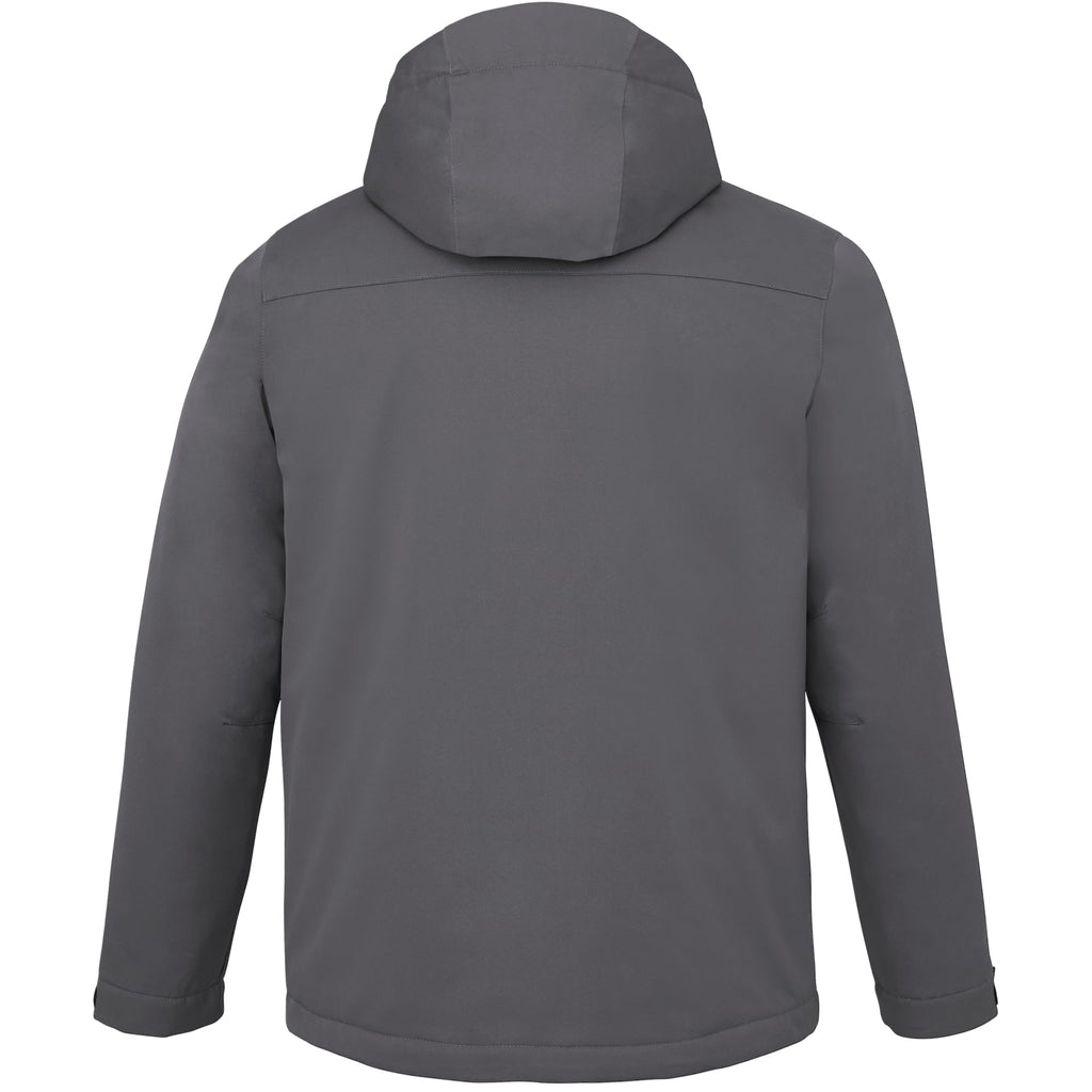 Lena Recycled Insulated Jacket with Hood for Men Embroidery - Steel Grey - Back