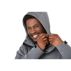 Lena Recycled Insulated Jacket with Hood for Men Embroidery - Steel Grey - On Model Detail 3