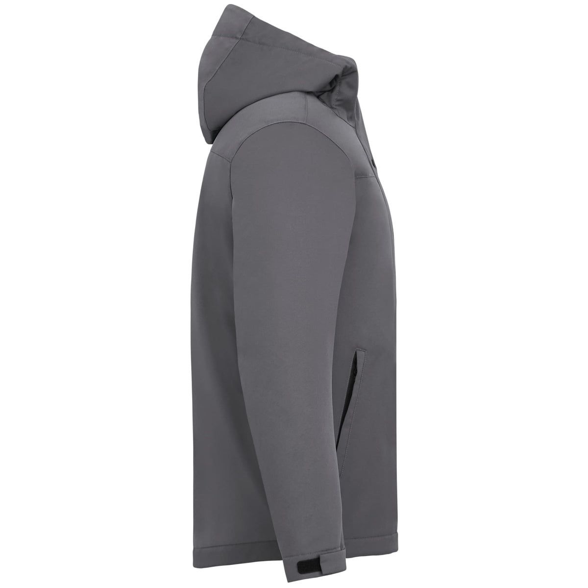Lena Recycled Insulated Jacket with Hood for Men Embroidery - Steel Grey - Right Side