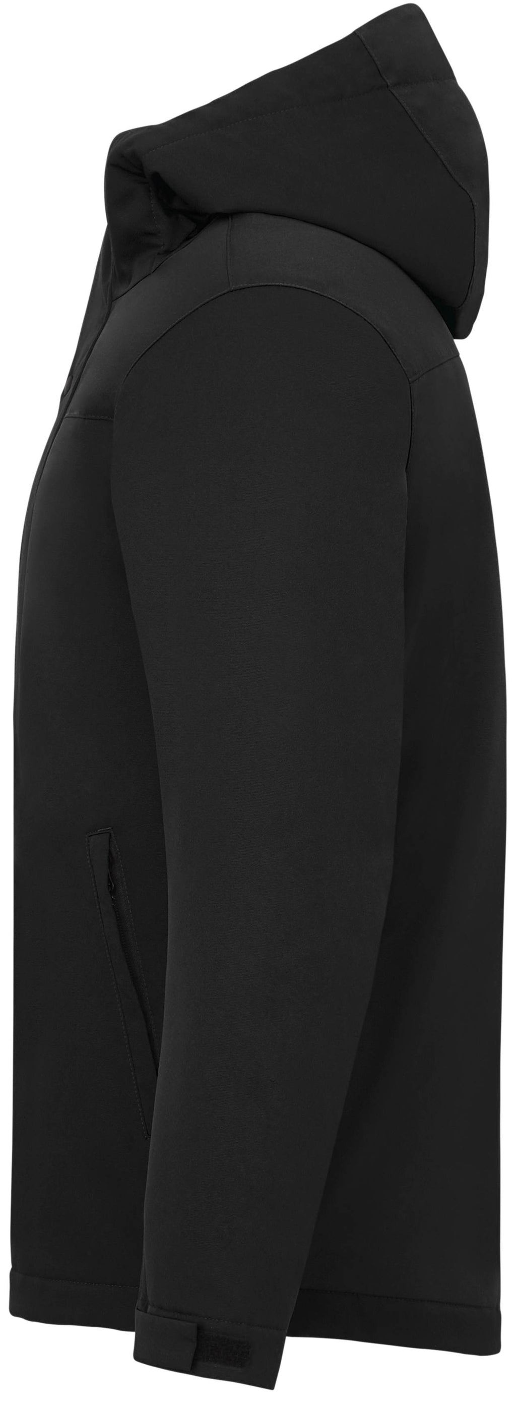 Lena Recycled Insulated Jacket with Hood for Men Laser Engraving - Black - Left Side