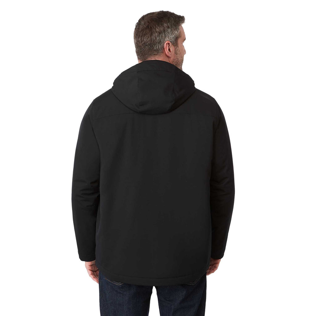 Lena Recycled Insulated Jacket with Hood for Men Laser Engraving - Black - On Model Back