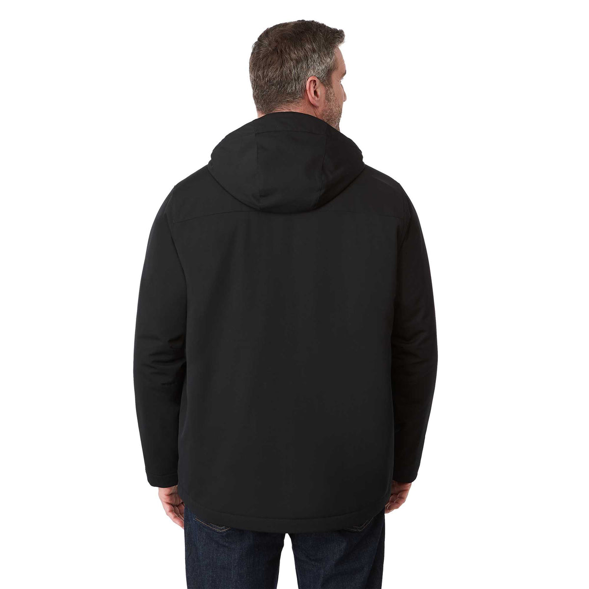 Lena Recycled Insulated Jacket with Hood for Men Laser Engraving - Black - On Model Back