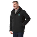 Lena Recycled Insulated Jacket with Hood for Men Transfer - Black - On Model Right Angle