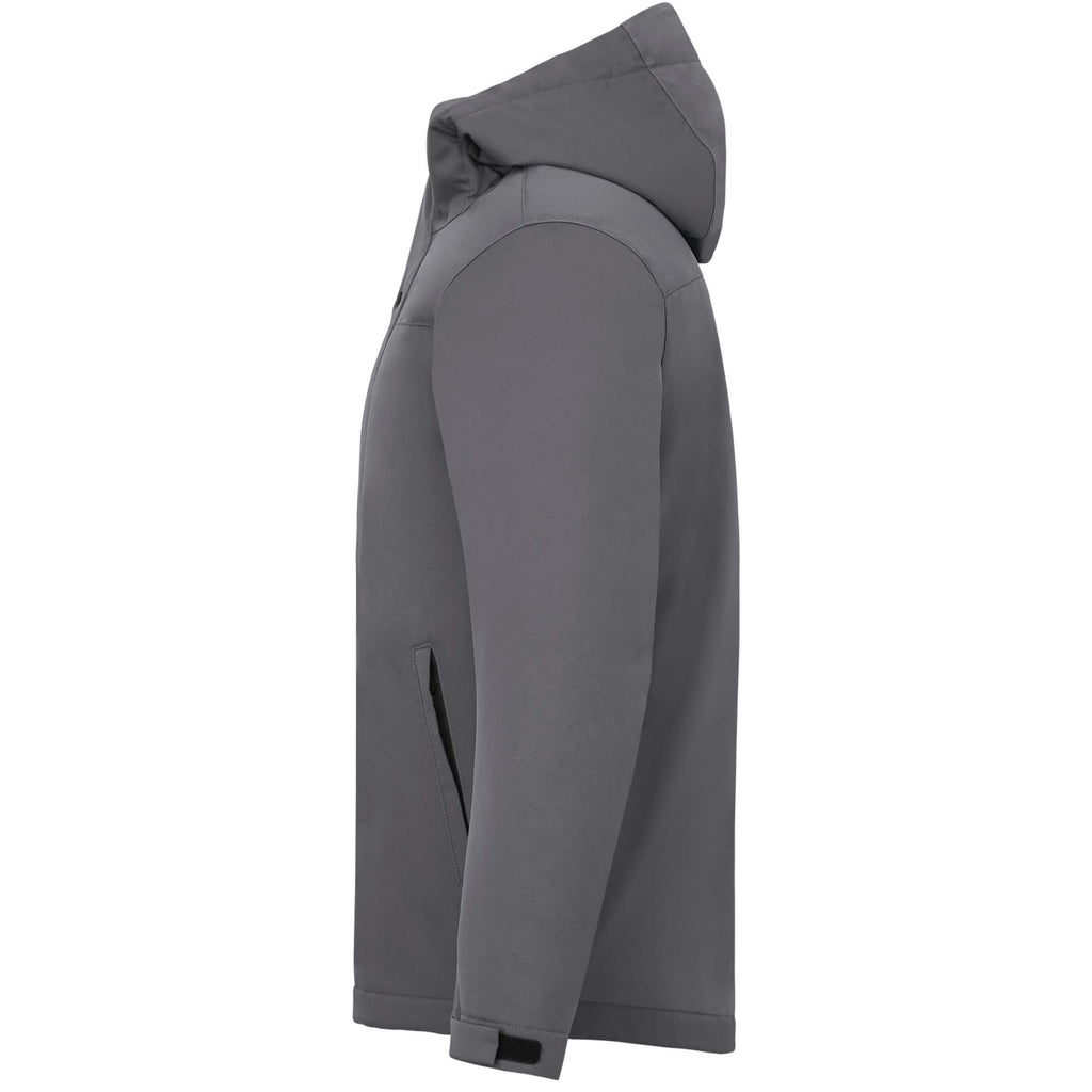 Lena Recycled Insulated Jacket with Hood for Men Transfer - Steel Grey - Left Side