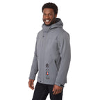 Lena Recycled Insulated Jacket with Hood for Men Transfer - Steel Grey - On Model Right Angle