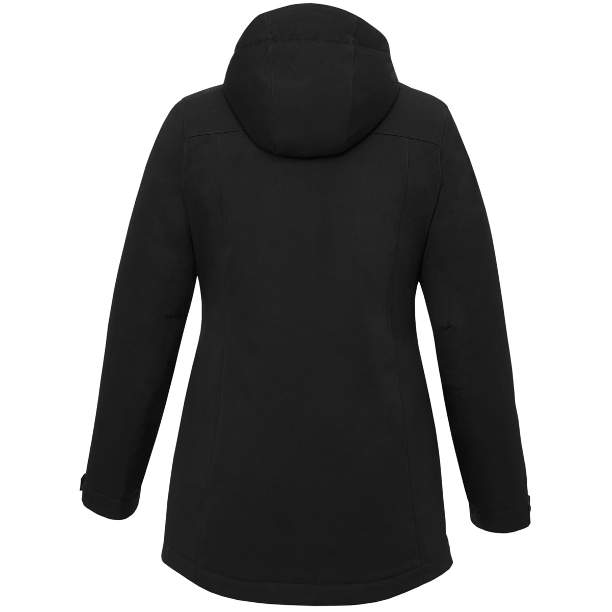 Lena Recycled Insulated Jacket with Hood for Women Debossing - Black - Back