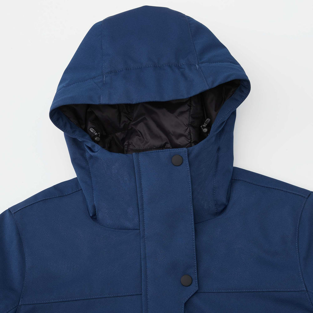 Lena Recycled Insulated Jacket with Hood for Women Debossing - River Blue - Detail Hood