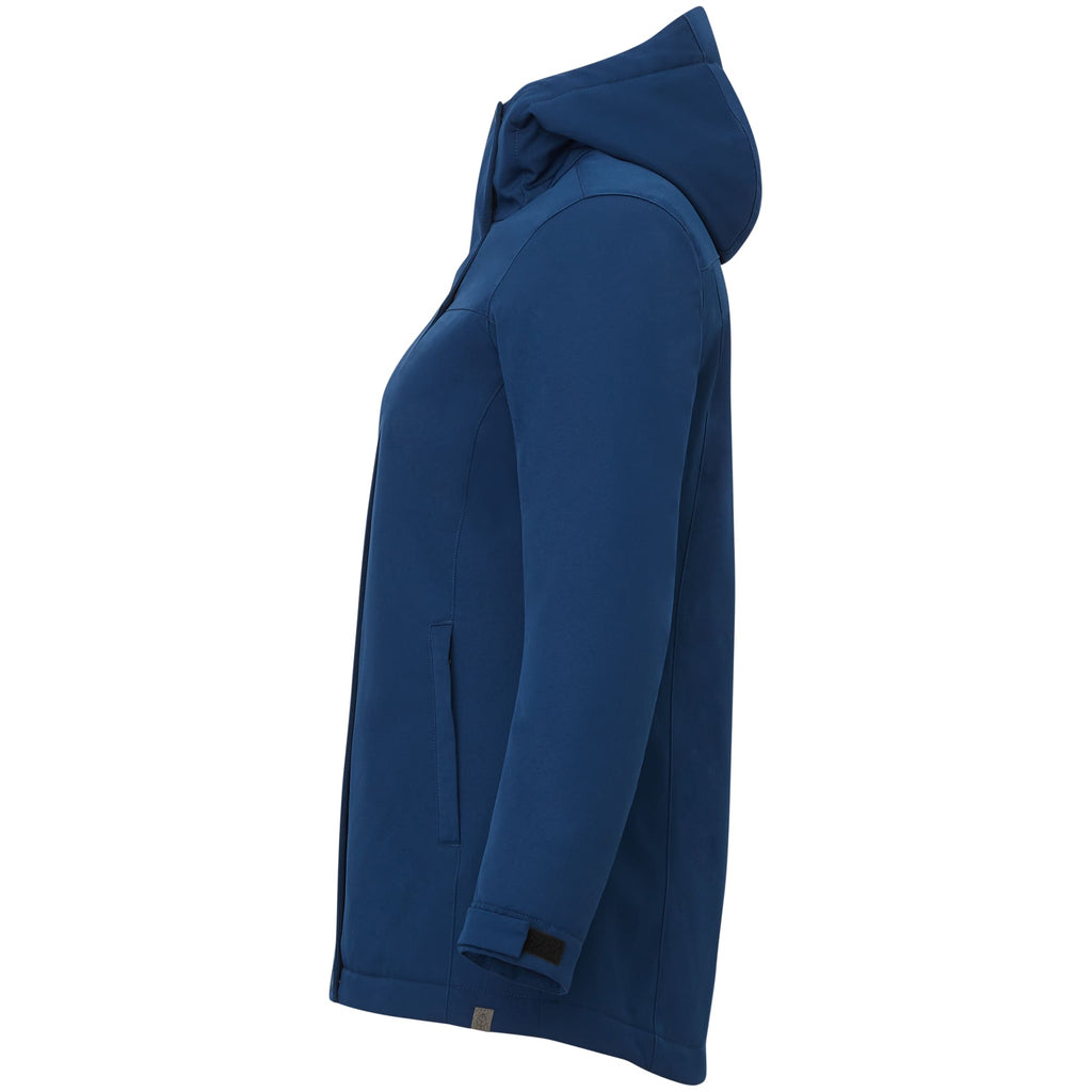 Lena Recycled Insulated Jacket with Hood for Women Debossing - River Blue - Left Side