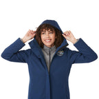 Lena Recycled Insulated Jacket with Hood for Women Debossing - River Blue - On Model Detail