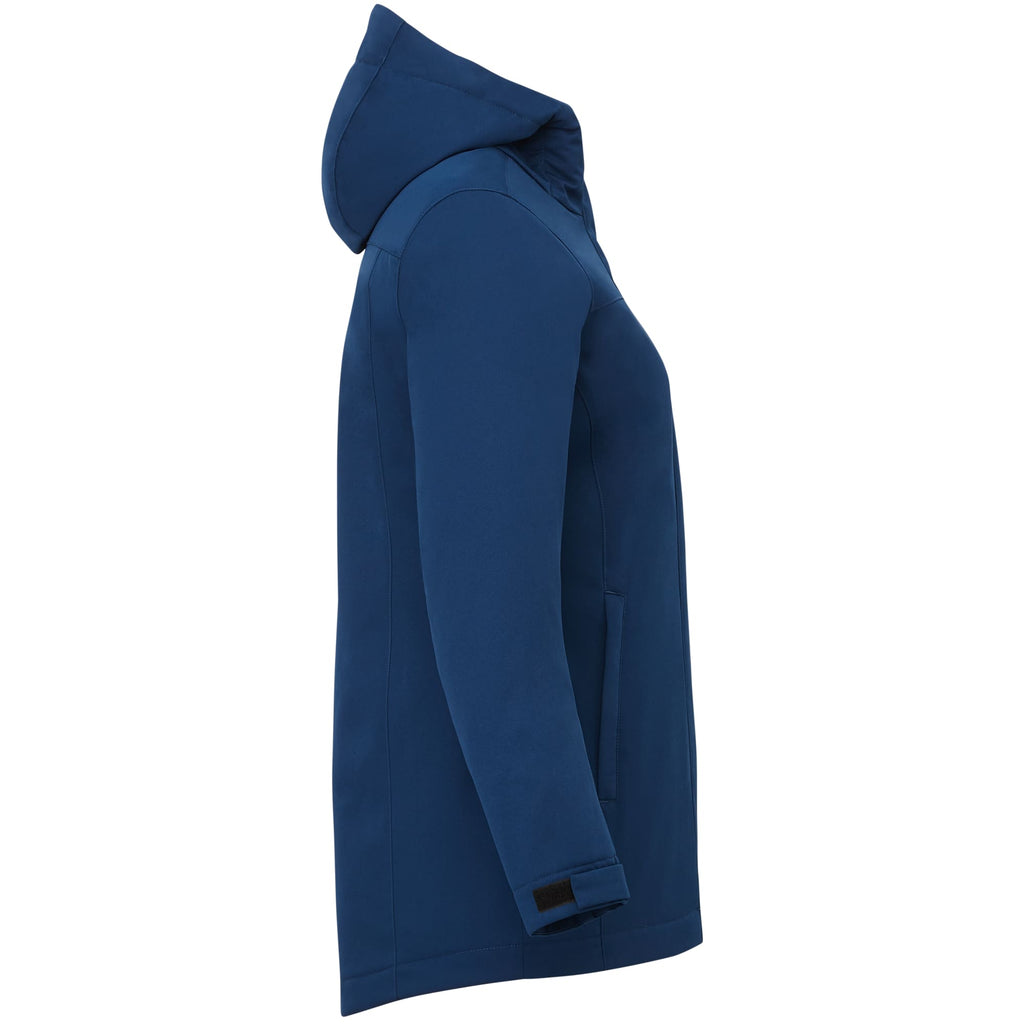 Lena Recycled Insulated Jacket with Hood for Women Debossing - River Blue - Right Side