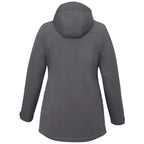 Lena Recycled Insulated Jacket with Hood for Women Debossing - Steel Grey - Back