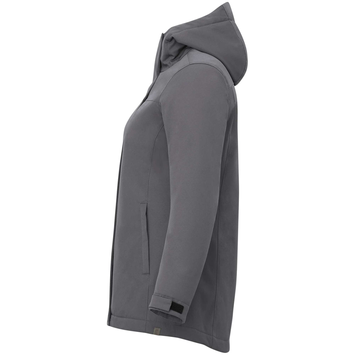 Lena Recycled Insulated Jacket with Hood for Women Debossing - Steel Grey - Left Side