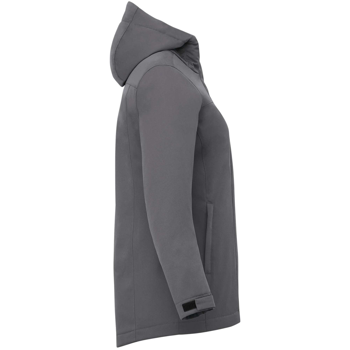 Lena Recycled Insulated Jacket with Hood for Women Debossing - Steel Grey - Right Side