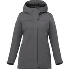 Lena Recycled Insulated Jacket with Hood for Women Embroidery - Steel Grey - Front 2