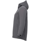 Lena Recycled Insulated Jacket with Hood for Women Embroidery - Steel Grey - Left Side