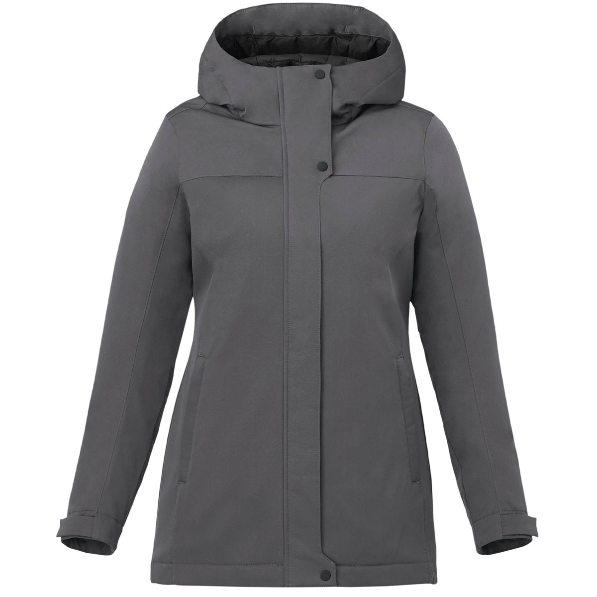 Lena Recycled Insulated Jacket with Hood for Women Transfer - Steel Grey - Front 2