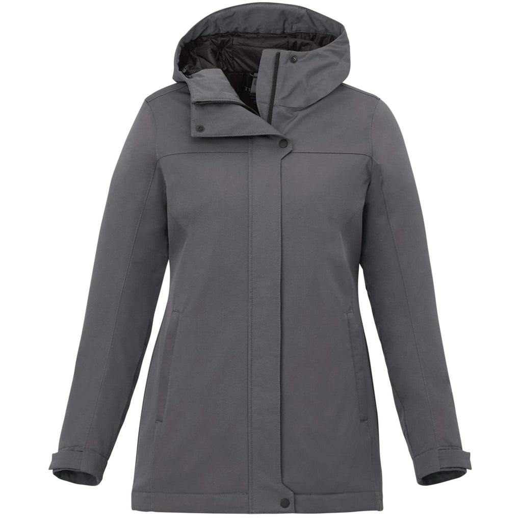 Lena Recycled Insulated Jacket with Hood for Women Transfer - Steel Grey - Front