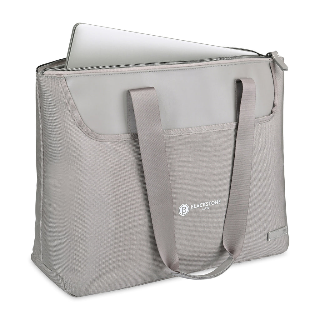 Lennox Recycled Nylon Laptop Tote, 15 Inch - Taupe - View 4