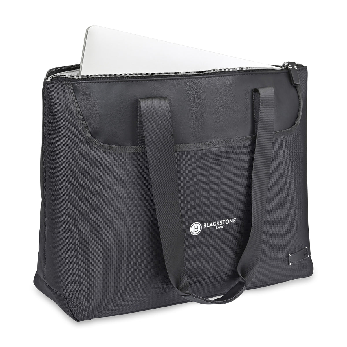 Lennox Recycled Nylon Laptop Tote, 15 Inch Transfer - Black - View 2