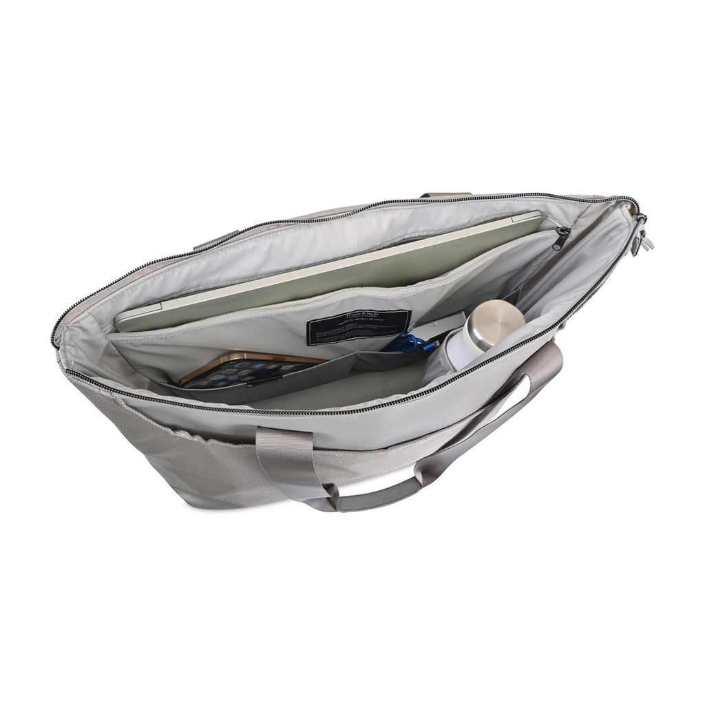 Lennox Recycled Nylon Laptop Tote, 15 Inch Transfer - Taupe - View 3